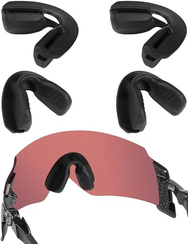 Acefrog 4 Stück verbesserte Nasenpads für Oakley Kato OO9455M, Kato X OO9475, Encoder OO9471, Encoder Strike Vented, Re:SubZero Sonnenbrille, Push-in-Nasenstück-Ersatz, rutschfest, Schwarz
