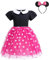 Lito Angels Minnie Mouse Prinzessin Kleid Kostüm Verkleidung mit Maus Ohren Haarreifen für Kleinkind Mädchen Größe 3-4 Jahre 104, Heißes Rosa (Tag-Nummer 110)