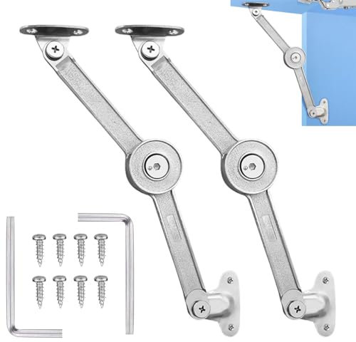 WWYSSZ 2 Pezzi Cerniere Supporto Coperchio Lega di Zinco, Pieghevole Cerniera Buffer Ammortizzatore, Cerniera di Supporto per Coperchio, con Viti e Chiave Esagonale, per Porta Dell'Armadio da Cucina