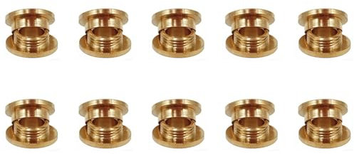 10 Sets Solid Brass Screw Back Eyelets with Washer Grommets (Inner diameter 8mm),for Shoes,Bags DIY Decoration
