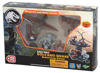 EPOCH Games, Jurassic World – Balancing Game Vulkanausbruch, 7512, Dinosaurier Spielzeug, Brettspiel für Kinder ab 4 Jahren