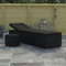 Wenjingqi-46228 Gartenliege mit Kissen und Tisch, Polyrattan, Schwarz