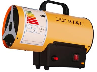 SIAL 10kW Radiateur Soufflant à Gaz Chauffage de Chantier Chauffage à Gaz Chauffage Radiant Souffleur d'air Chaud, Jaune