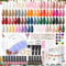 PEACECOLOR Gel Nail Polish Set with Lamp Starter Kit, 52Pcs Nail Kit 23 Colours Green Red Gel Polish and Poly Extension Set with Matte Glitter Top Coat, Nail Art for Women