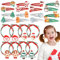 BOOMTOP 24Stk Weihnachten Haarschmuck Mädchen Glitzer Haarspangen 16 Haarklammern 8 Haargummis Weihnachten Geschenke Santa Weihnachtsbaum Haarclips Kinder Adventskalender Füllung Kleinigkeiten