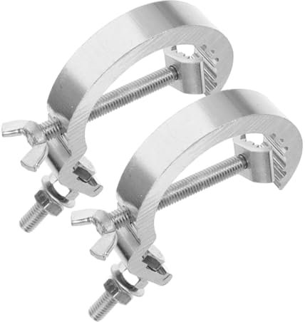 JOINPAYA 2St Haken für Bühnenlicht Traversenklemmen, leichte Klemme Zubehör für Bühnenlampen Lichter Traversenklemmen Moving-Light-Klemmen Metalllichtlager Aluminiumlegierung Silver