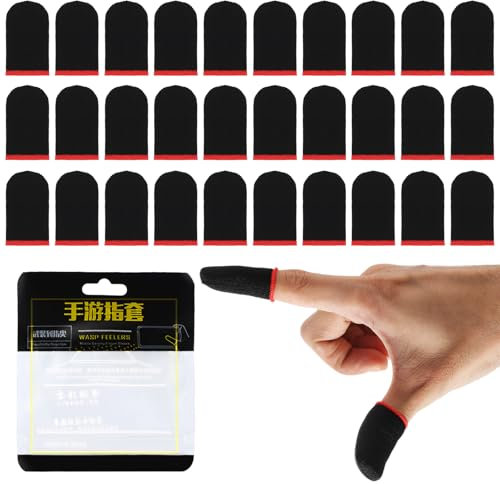 Mobile Phone Gaming Finger Sleeves, Anti-Sweat Extremely Thin Gamer Thumb Sleeves, Superconducting Fiber Finger Covers, Smooth Operation Finger Protectors, Suitable for All Touch Screen Devices