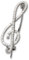 Emmanuela Sterling Silber Notenschlüssel Brosche, Musikschmuck
