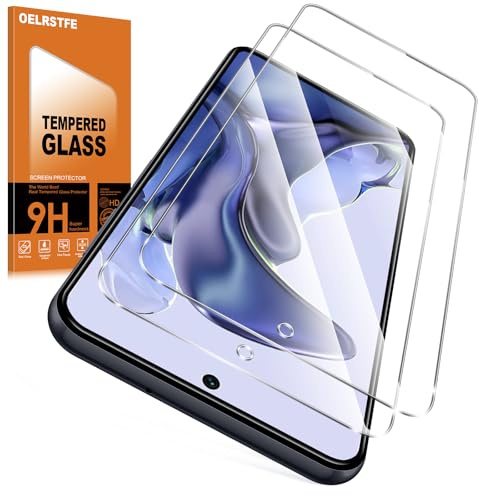 Oelrstfe Verre Trempé pour Xiaomi 11T/Xiaomi 11T Pro 5G 2 Pièces,Film de Vitre Protection écran Dureté 9H Anti Rayures Sans Bulless Ultra Transparent HD Haute Sensibilité Protecteur D'écran