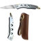 Tomedeks 1 Piece Stainless Steel Foldable Multifunctional Cutting Tool, Multi Tool Knife, Folding Tool With Carbon Steel Handle and Leather Storage Bag, Keychain For Camping And Hiking(A)