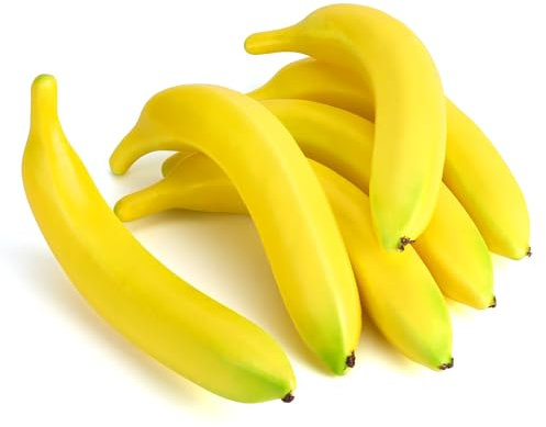 6 Stück Künstliche Bananen, Künstliche Lebensechte Banane Deko, Plastikfrucht, für Dekoration, Schaufenster, Haushalt, Küche, Party, Hotel