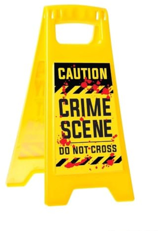 FIESTAS GUIRCA | Cartello Caution Crime Scene (31x3.5x53 cm) - Decorazione di Halloween e Feste del TERRORE- Ideale per Tematiche di Polizia - Atrezzo per Celebrazioni - Multicolore