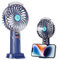 Fitabok Portable Handheld Fan - Mini Personal Hand Held Fans with Spray Water Mist, 5 Speeds, 4000mAh Small Rechargeable USB Desk Fan with LED Display for Travel Outdoor Makeup, Blue