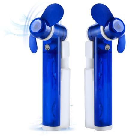 Powatron Handheld Fan with Water Mist Spray Mini Fan Portable Mist Fan Battery Operated Cooling Fans for Travel, Office, Camping, Makeup & Outdoor Cooling