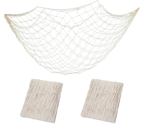 2 Pcs Maritime Deko Fischernetz Fischnetz Fischerei Dekorative Maritim Wand Dekoration Natürlichen Netz Strand Themen Hängende Foto Wanddekoration Mediterranen Stil für Zuhause Hochzeit Party