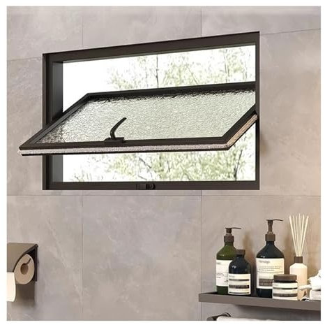 Finestra Piccole Finestre Per Seminterrato, Finestre Per Capannoni Con Rotazione A 360°, Finestre Per Case Mobili Con Schermo Per La Privacy, Per Cabine In Vetrocemento, Garage Di Case(Black,60X30CM/2
