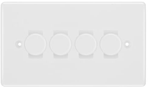 BG White Moulded 4 Gang Trailing Edge LED Dimmer Light Switch 2 Way Custom Switch