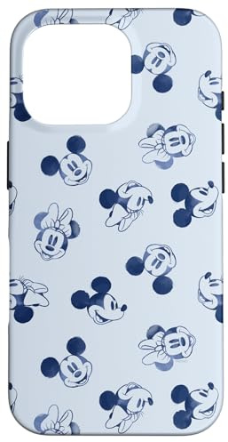 Disney Minnie and Mickey Mouse Icon Faces Vintage Art Retro Case for iPhone 16 Pro
