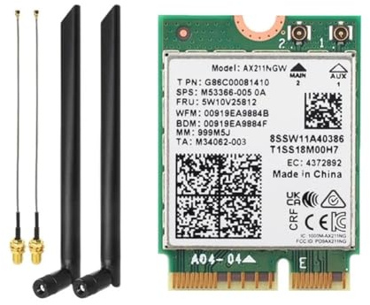 Bortivier AX211NGW WiFi 6E Tri-Band 2,4G/5G/6GHz WLAN-Karte Bluetooth 5.3 AX211 M.2 CNVio WLAN-Karte