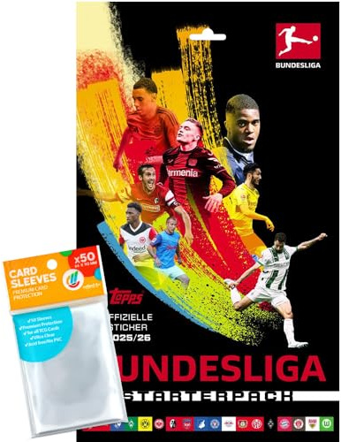Bundle mit Topps Fussball Bundesliga Sticker 2025/2026 + exklusive collect-it Hüllen (1 Starter)