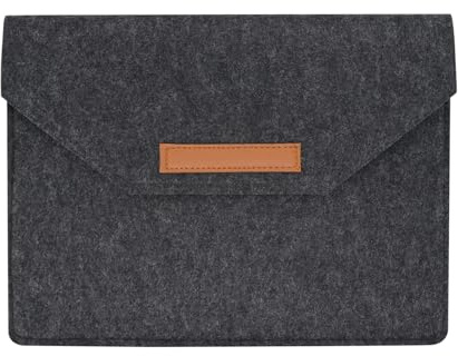 AfitLulu 11/13 Zoll Filz Laptop Hülle Tasche mit Mehreren Fächern, Laptoptasche Schutzhülle MacBook Ultradünn Tablet Tasche Laptop Sleeve Case für Tablets (Schwarz, 15 Zoll)