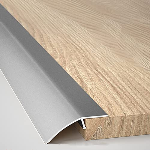 QUSYZD Profilés de Transition pour parquet/stratifié/carrelage, profilé de seuil de 5 cm de Large, Baguette de Finition pour encadrement de Porte, cale cannelée pour Moquette, Gris f,Dark Grey