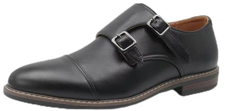 Finishing & Sewing Zapatos de vestir Oxford para hombre, puntera con doble correa de monje
