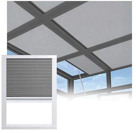 XLIHAWY Verdunkelungsrollo Für Dachfenster, Rahmen Aus Aluminiumlegierung Wasserfest Wabenrollo Mit Zugstange(160x100cm)