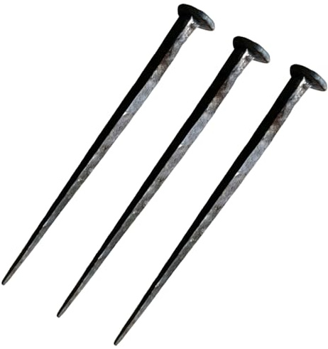 3 Pcs Hand Forged Nails, Wrought Iron Nails 6.7-7.1 in / 17-18 cm, Crucifixion Flat Head Nails, Decorative Rustic Old Iron Nails for Easter, Home Décor, Gift Giving