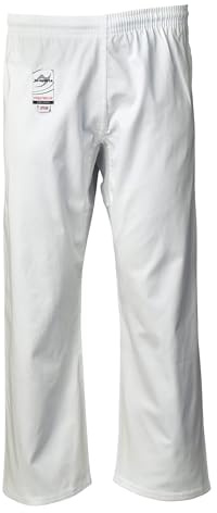 Ju-Sports Karatehose I Leichte Karate Hose mit Gummibund, Zusatzschnürung & Knieverstärkung I 100% Baumwolle I Auch für Sportarten wie Judo UVM