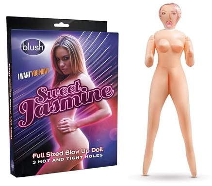 Blush Novelties X5 Sweet Jasmine Blow Up Sex Doll — Adult Sex Toys, 5' 3 Realistic Life Size Inflatable Doll with 3 Entry Points, Male Toy, Funny Gag Gift & Bachelor Party Favor for Men – Vanilla