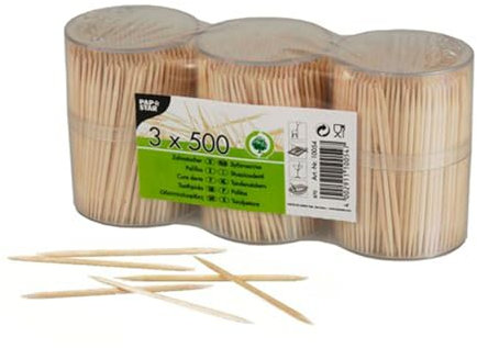 PAPSTAR 15.000 Zahnstocher, Holz rund 6,7cm im Spender