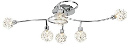 Brilliant Lampe Joya Deckenspot 6flg chrom | 6x QT14, G9, 33W, geeignet für Stiftsockellampen (nicht enthalten) | Köpfe schwenkbar