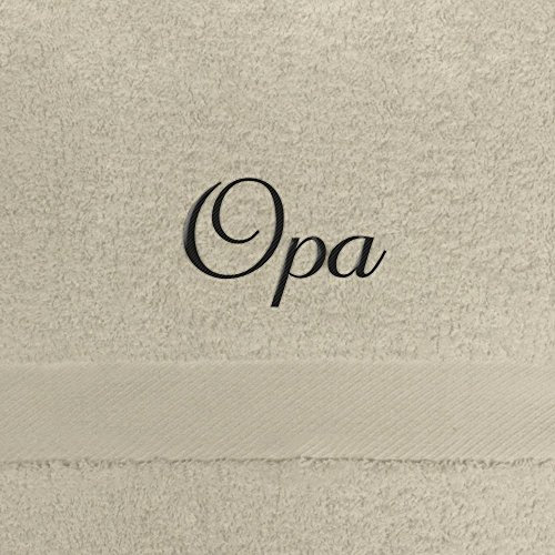 digital print Gästehandtuch mit Namen Opa Bestickt, 40x60 cm, beige, extra Flauschige 550 g/qm Baumwolle (100%), Handtuch mit Namen besticken, Gästetuch mit Bestickung