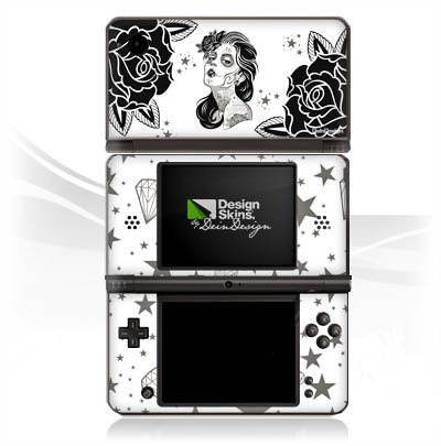 DeinDesign Skin kompatibel mit Nintendo DSi XL Folie Sticker Tattoo Muerta Totenkopf