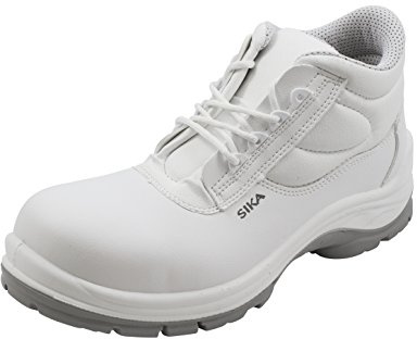 SIKA Beat Mid Sicherheitsstiefel, metallfreie Zehenkappe aus Verbundmaterial, wasserabweisendes Mikrofasergewebe, rutschfeste PU-Sohle, waschbare Arbeitsstiefel für die Lebensmittel- & Medizinbranche