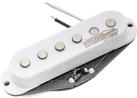 Musiclily Vintage Tone Alnico V Single Coil Tonabnehmer für Strat Style Hals, Weiß, Gitarren-Pickup, 6 Saiten, Rechts, Mahagoniholz, Tremolo