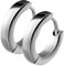 Mianova Unisex Creolen Edelstahl Damen Herren Klapp-Verschluss Schmale Ohrringe Huggie Kreolen Stecker Ohrstecker zum Klappen rund 2,5mm breit Silber