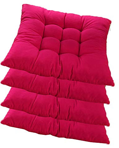 4er Set Sitzkissen,AGDLLYD sitzkissen 40x40 cm,Gartenstuhlkissen Garten Balkon Terrasse (Mehrere Farben zur Auswahl) (Heißes Rosa)