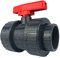 well2wellness® PVC-Kugelhahn mit beidseitigem Überwurf 50mm roter Griff