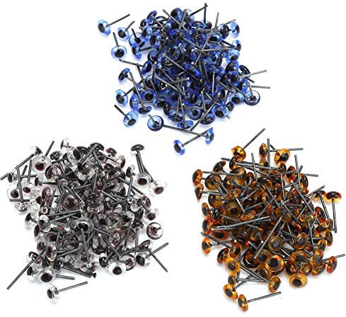 Sheens Ojos de Seguridad de plástico, 150 Pares de Kits de Ojos de muñeca Transparentes de 5 mm para Hacer artesanías de Animales de Peluche y Osos de Peluche