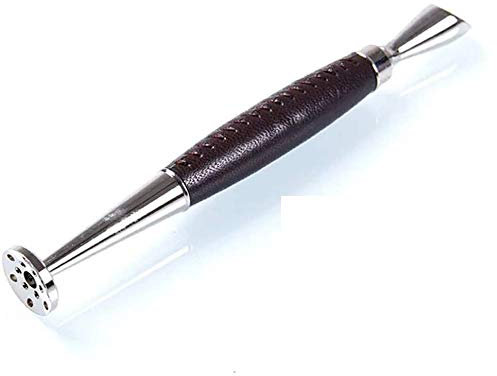 FHUILI 3 in 1 Pfeifenbesteck Werkzeug - Tabakpfeifenreiniger Werkzeug - Kuhfell Metall Anti-Löschdruck Bar Rohre Reinigungswerkzeug Düsenreiniger Tamper-Tool für Persenality Mens Geschenke
