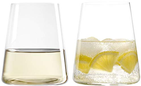 Topkapi Whisky Glas “Greenrock 38” für Whisky, Drinks, Bleifreies Kristallglas in Pyramidenform, Bar & Lounge Serie, H ~10 cm, V ~380 ml, 2 Stück