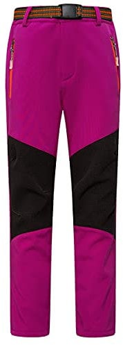 Daysskk Wanderhose Kinder Softshellhose Skihose Arbeitshose Outdoorhose Winter Wasserdicht Trekkinghose Rosa 130