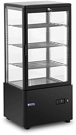 Royal Catering RCCC-78-BT Cooling Display Cabinet 78 L 4 Levels Black Counter Cake Display Case Cake Counter Cold Counter