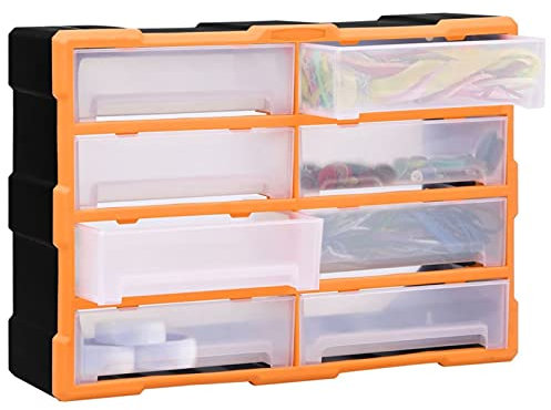 Tidyard Mobile Contenitore con 8 Cassetti,Cassettiera Box Organizer Porta Minuteria per Officina,Cassetti Multiuso,Scatole per Cucito in Plastica/Scatole per Componenti 52x16x37 cm