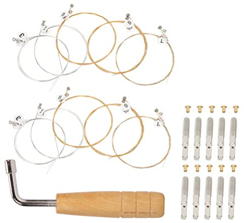 Vaguelly 1satz Lyre Strings Mit Stimmnagel Und Stimmschlüssel Teiliges Kit Für Leierharfen Inklusive Saiten Nagelstiften Und Tuner Hochwertige Ersatzteile Für Musiker