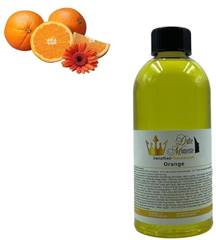 Dufte Momente | Dampfbad Duft Konzentrat Orange 500ml | naturreine und natürliche ätherische Öle | für alle gängigen Dampfduschen, Verdampferanlagen, … geeignet | vegan und ohne Tierversuche