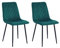 Esszimmerstühle 2er Set Grün – Samt Gepolstert mit Rautensteppung – Metallbeine Schwarz – Moderne & Bequeme Polsterstühle für Küche & Wohnzimmer