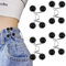 Bekecidi 4 Sets Jeans Taillenstraffer, Kein Nähen, Abnehmbare Hosenknöpfe Erforderlich, Jeans Taillenschnalle, Jeans Taillenverstellknopf (Perle; Schwarz)